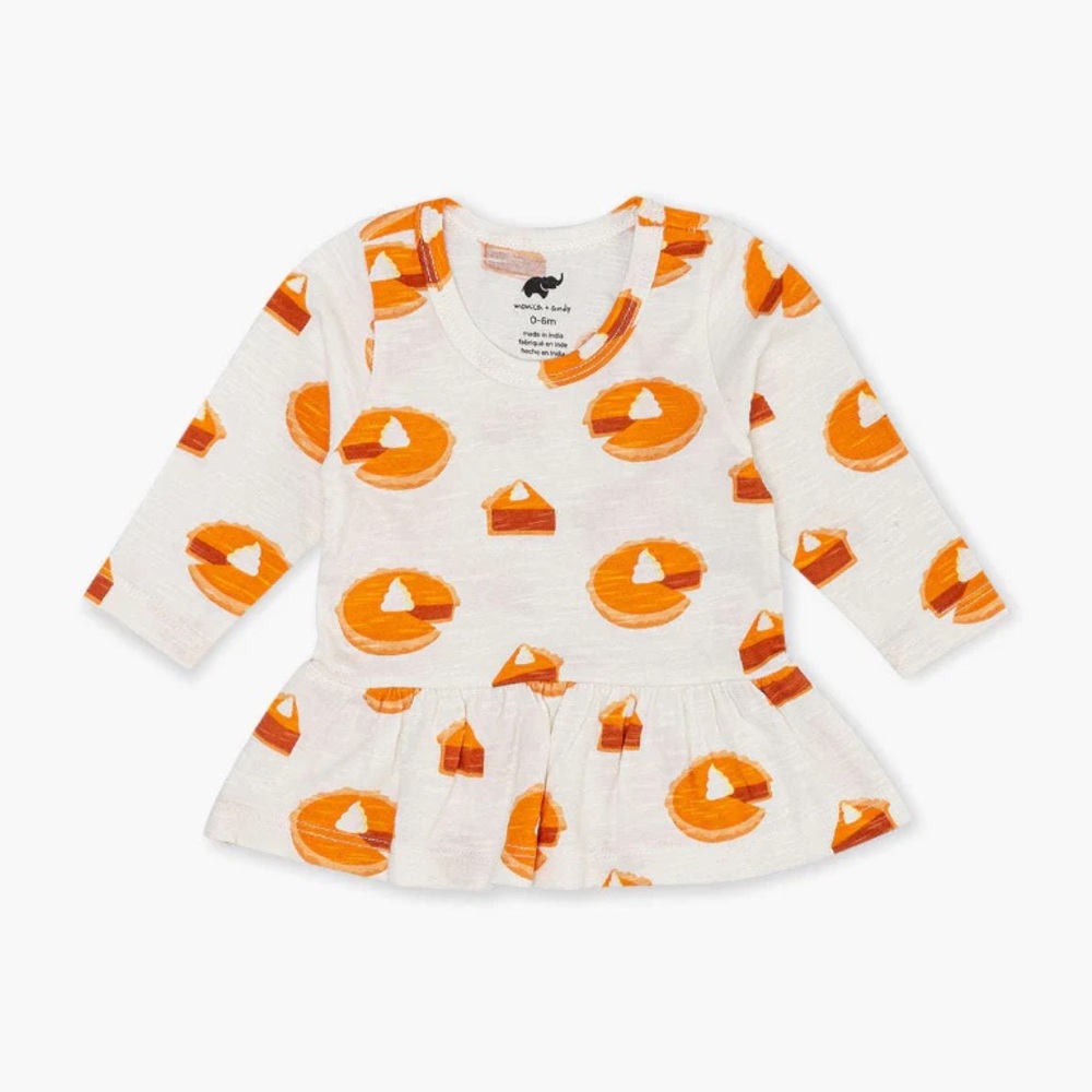 Monica + Andy pumpkin pie top 100% organic cotton thanksgiving